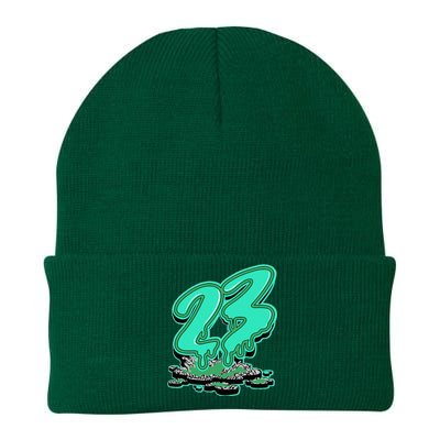 23 Drip Black Green Glow 3s Matching Knit Cap Winter Beanie