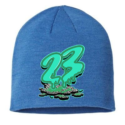 23 Drip Black Green Glow 3s Matching Sustainable Beanie