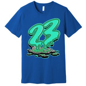 23 Drip Black Green Glow 3s Matching Premium T-Shirt