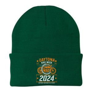 2024 Daytona Beach Bike Week Checkered Flag Design Knit Cap Winter Beanie