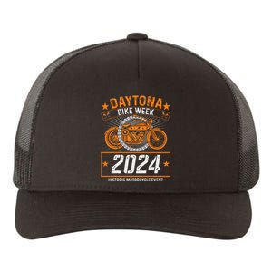 2024 Daytona Beach Bike Week Checkered Flag Design Yupoong Adult 5-Panel Trucker Hat