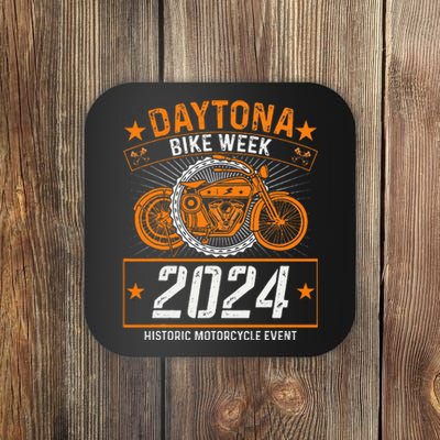 2024 Daytona Beach Bike Week Checkered Flag Design Coaster