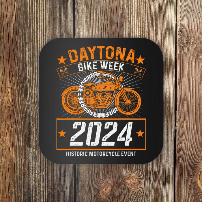 2024 Daytona Beach Bike Week Checkered Flag Design Coaster