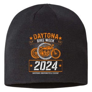 2024 Daytona Beach Bike Week Checkered Flag Design Sustainable Beanie