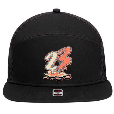 23 Drip Crimson Bliss 5s Matching 7 Panel Mesh Trucker Snapback Hat