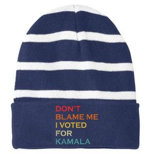 2024 Democrat Elections Striped Beanie with Solid Band