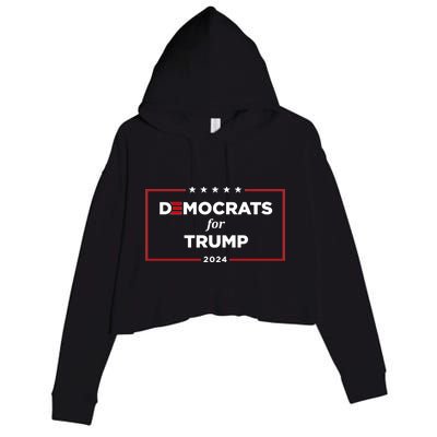 2024 Democrats For Trump Crop Fleece Hoodie