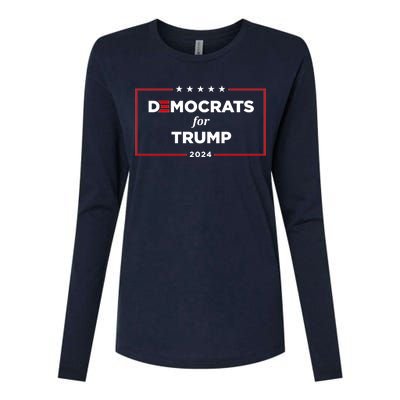 2024 Democrats For Trump Womens Cotton Relaxed Long Sleeve T-Shirt