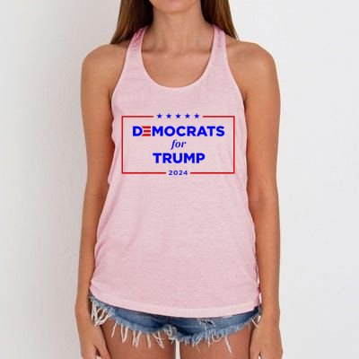 2024 Democrats For Trump Women's Knotted Racerback Tank