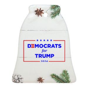 2024 Democrats For Trump Ceramic Bell Ornament