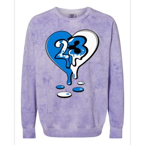 23 Drip Heart Military Blue 4s Matching Colorblast Crewneck Sweatshirt