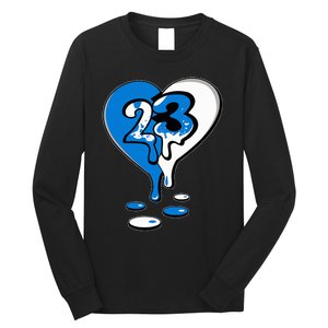 23 Drip Heart Military Blue 4s Matching Long Sleeve Shirt