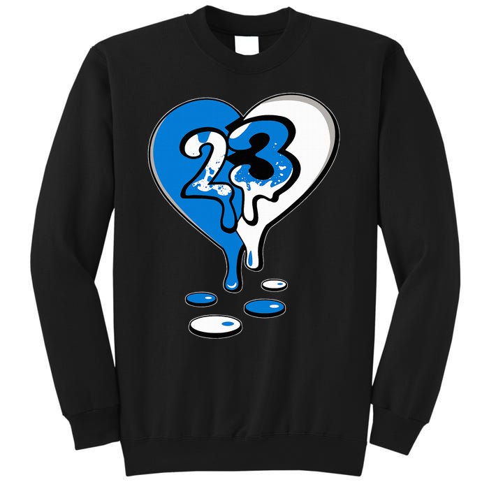 23 Drip Heart Military Blue 4s Matching Sweatshirt