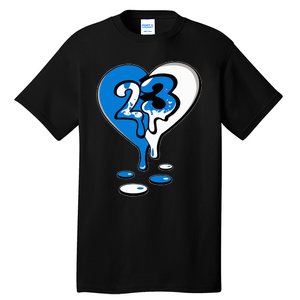 23 Drip Heart Military Blue 4s Matching Tall T-Shirt