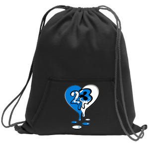 23 Drip Heart Military Blue 4s Matching Sweatshirt Cinch Pack Bag