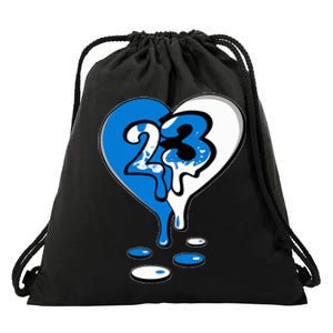 23 Drip Heart Military Blue 4s Matching Drawstring Bag