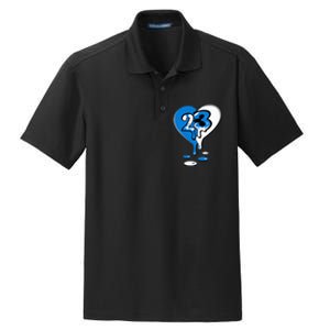 23 Drip Heart Military Blue 4s Matching Dry Zone Grid Polo