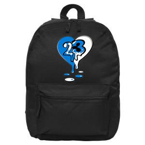 23 Drip Heart Military Blue 4s Matching 16 in Basic Backpack