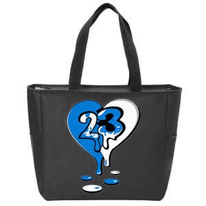 23 Drip Heart Military Blue 4s Matching Zip Tote Bag