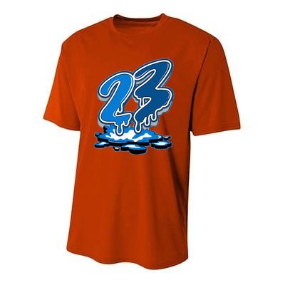 23 Drip Military Blue 4s Matching Youth Performance Sprint T-Shirt