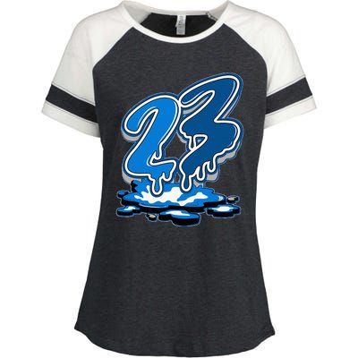 23 Drip Military Blue 4s Matching Enza Ladies Jersey Colorblock Tee