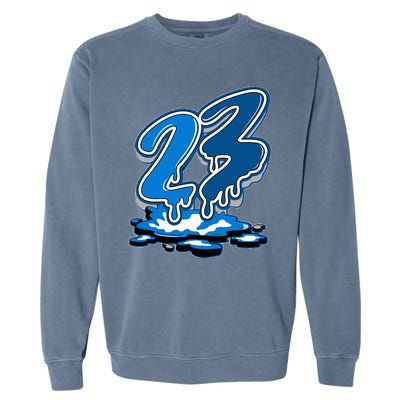 23 Drip Military Blue 4s Matching Garment-Dyed Sweatshirt