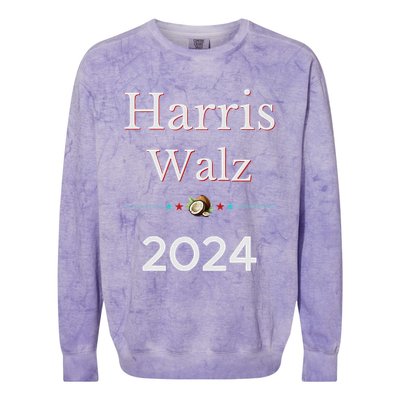 2024 Democratic Presidential Election Nominees Harris Walz Colorblast Crewneck Sweatshirt