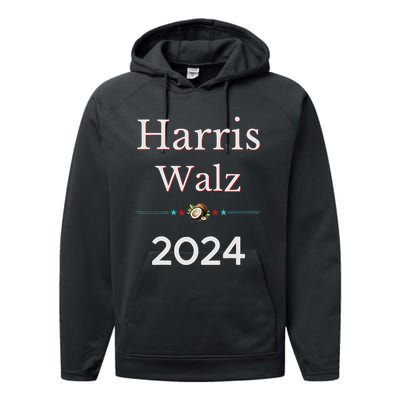 2024 Democratic Presidential Election Nominees Harris Walz Performance Fleece Hoodie