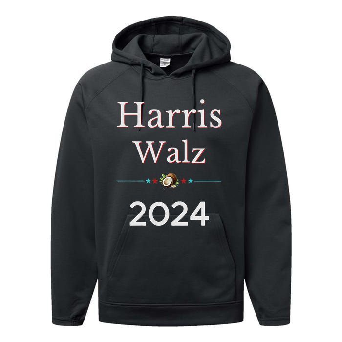 2024 Democratic Presidential Election Nominees Harris Walz Performance Fleece Hoodie