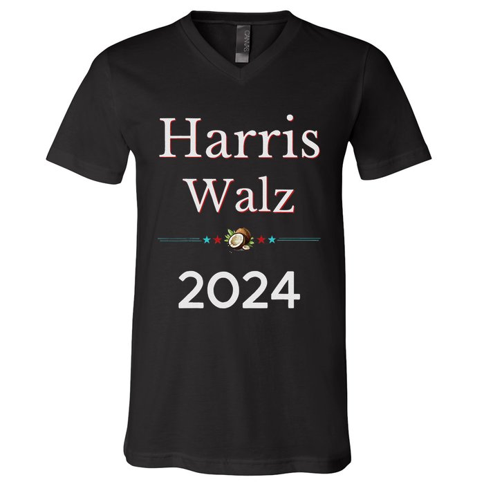 2024 Democratic Presidential Election Nominees Harris Walz V-Neck T-Shirt