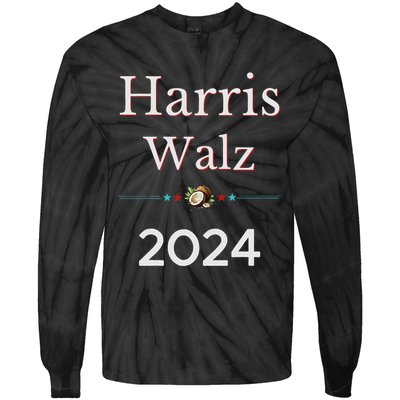 2024 Democratic Presidential Election Nominees Harris Walz Tie-Dye Long Sleeve Shirt