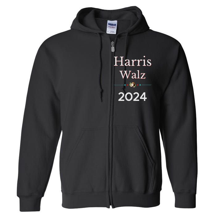 2024 Democratic Presidential Election Nominees Harris Walz Full Zip Hoodie