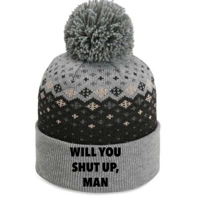 2020 Debate Quotes Will You Shut Up Bidenharris Funny Gift The Baniff Cuffed Pom Beanie