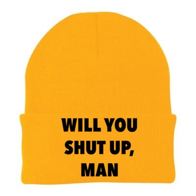 2020 Debate Quotes Will You Shut Up Bidenharris Funny Gift Knit Cap Winter Beanie