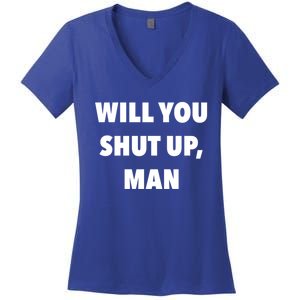 2020 Debate Quotes Will You Shut Up Bidenharris Funny Gift Women's V-Neck T-Shirt