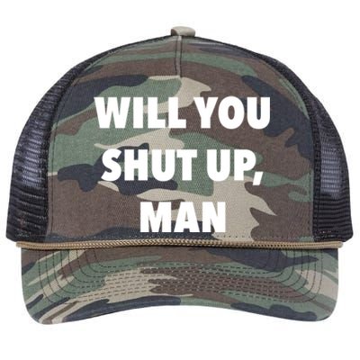 2020 Debate Quotes Will You Shut Up Bidenharris Funny Gift Retro Rope Trucker Hat Cap