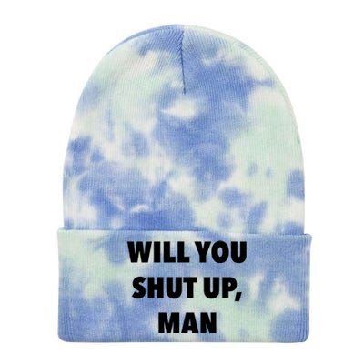 2020 Debate Quotes Will You Shut Up Bidenharris Funny Gift Tie Dye 12in Knit Beanie