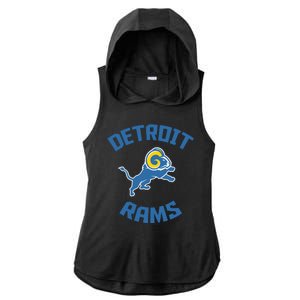 2022 Detroit Rams Football Champs Ladies PosiCharge Tri-Blend Wicking Draft Hoodie Tank