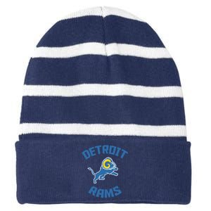 2022 Detroit Rams Football Champs Striped Beanie with Solid Band