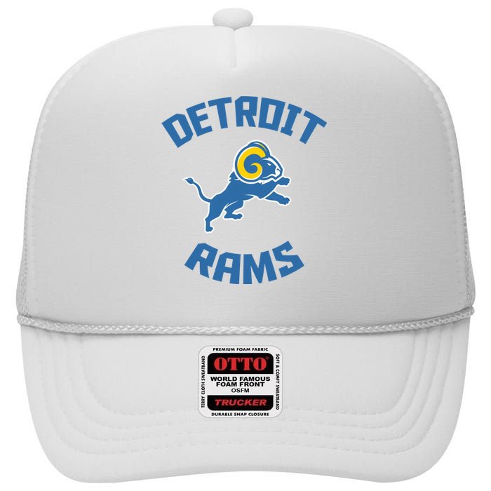 2022 Detroit Rams Football Champs High Crown Mesh Back Trucker Hat