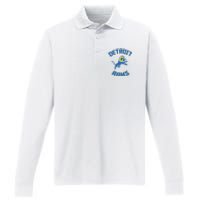 2022 Detroit Rams Football Champs Performance Long Sleeve Polo