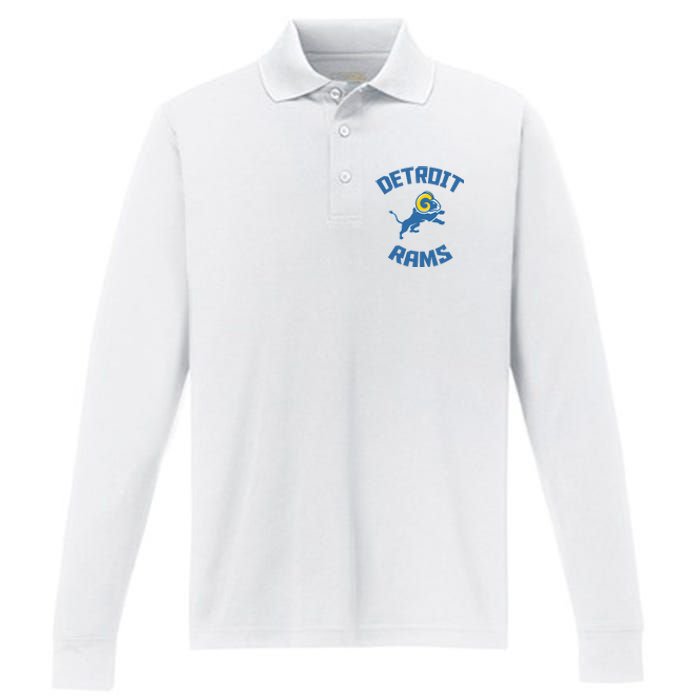 2022 Detroit Rams Football Champs Performance Long Sleeve Polo