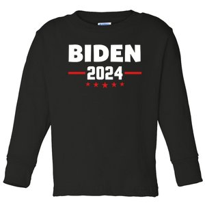 2024 Democrat Reelect Joe Biden Kamala Harris Toddler Long Sleeve Shirt