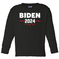 2024 Democrat Reelect Joe Biden Kamala Harris Toddler Long Sleeve Shirt