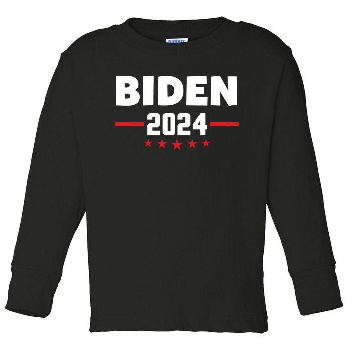 2024 Democrat Reelect Joe Biden Kamala Harris Toddler Long Sleeve Shirt