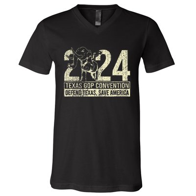 2024 Defend Texas Save American V-Neck T-Shirt