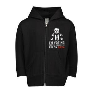 2024 Donald Trump Take America Back IM Voting For The Convicted Felon Toddler Zip Fleece Hoodie