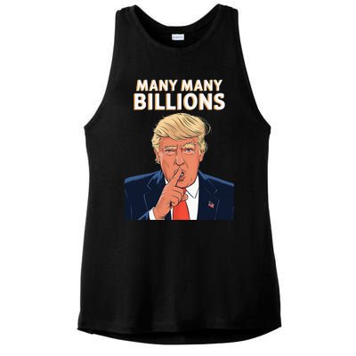 2024 Debate Trump Many Many Billions Ladies PosiCharge Tri-Blend Wicking Tank