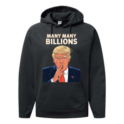 2024 Debate Trump Many Many Billions Performance Fleece Hoodie