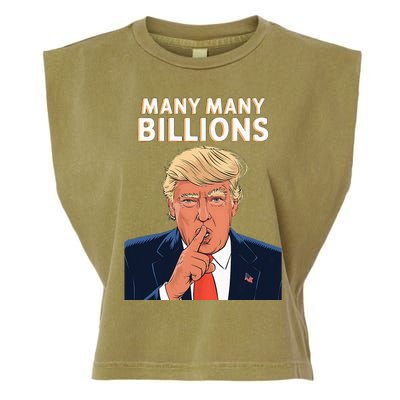 2024 Debate Trump Many Many Billions Garment-Dyed Women's Muscle Tee